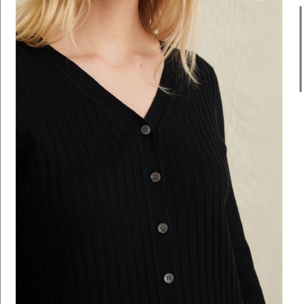 LAST CHANCE Alex Mill FINNEY linen Sweater Dress Black cardigan sz medium black - Picture 4 of 7